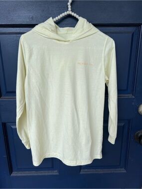 Pale Yellow Hooded Long-Sleeve Tee with Subtle Logo